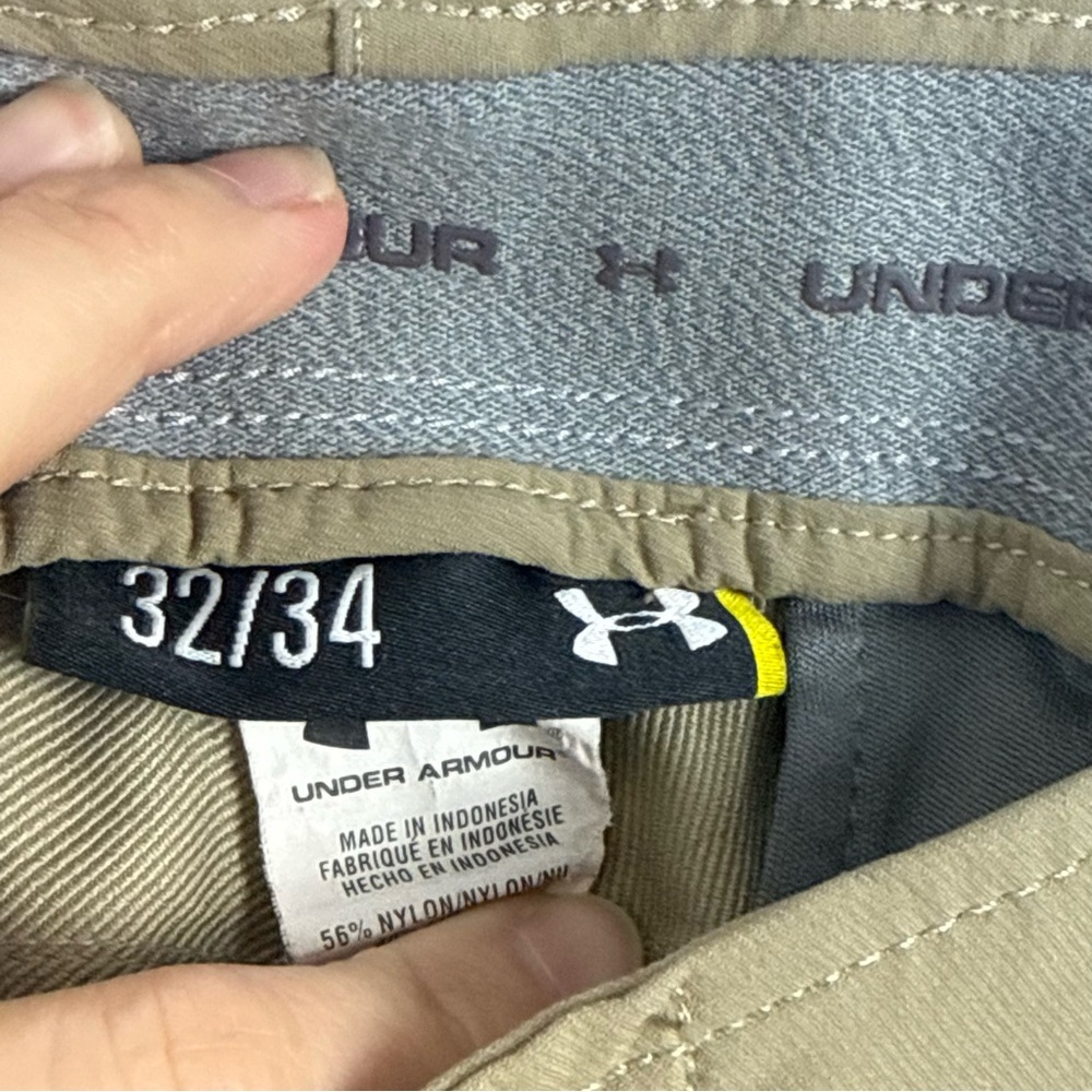 Under Armour Mens Khaki Chinos Golf Pants Active 32x34 Relax Fit Casual Gorpcore - Picture 7 of 15